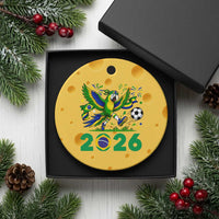 Funny Brazil Soccer Macaw Ceramic Ornament 2026 Football Fan Graphic