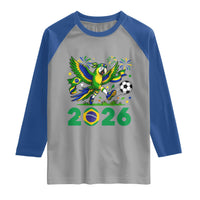 Funny Brazil Soccer Macaw Raglan Shirt 2026 Football Fan Graphic