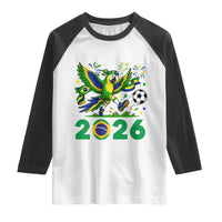 Funny Brazil Soccer Macaw Raglan Shirt 2026 Football Fan Graphic