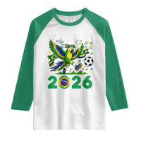 Funny Brazil Soccer Macaw Raglan Shirt 2026 Football Fan Graphic