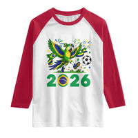 Funny Brazil Soccer Macaw Raglan Shirt 2026 Football Fan Graphic