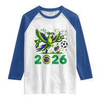 Funny Brazil Soccer Macaw Raglan Shirt 2026 Football Fan Graphic