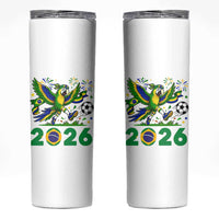 Funny Brazil Soccer Macaw Skinny Tumbler 2026 Football Fan Graphic
