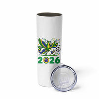 Funny Brazil Soccer Macaw Skinny Tumbler 2026 Football Fan Graphic