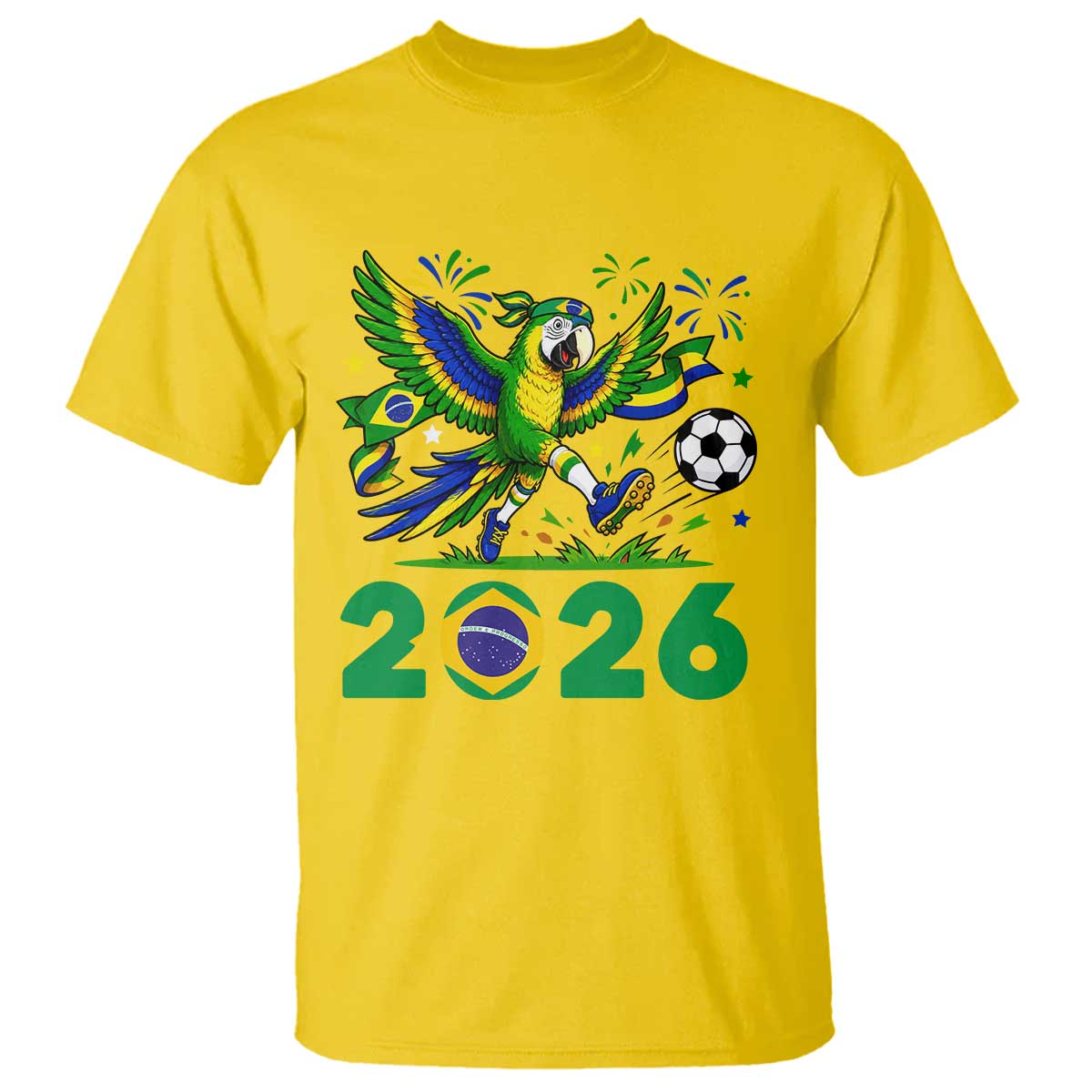 Funny Brazil Soccer Macaw T Shirt 2026 Football Fan Graphic