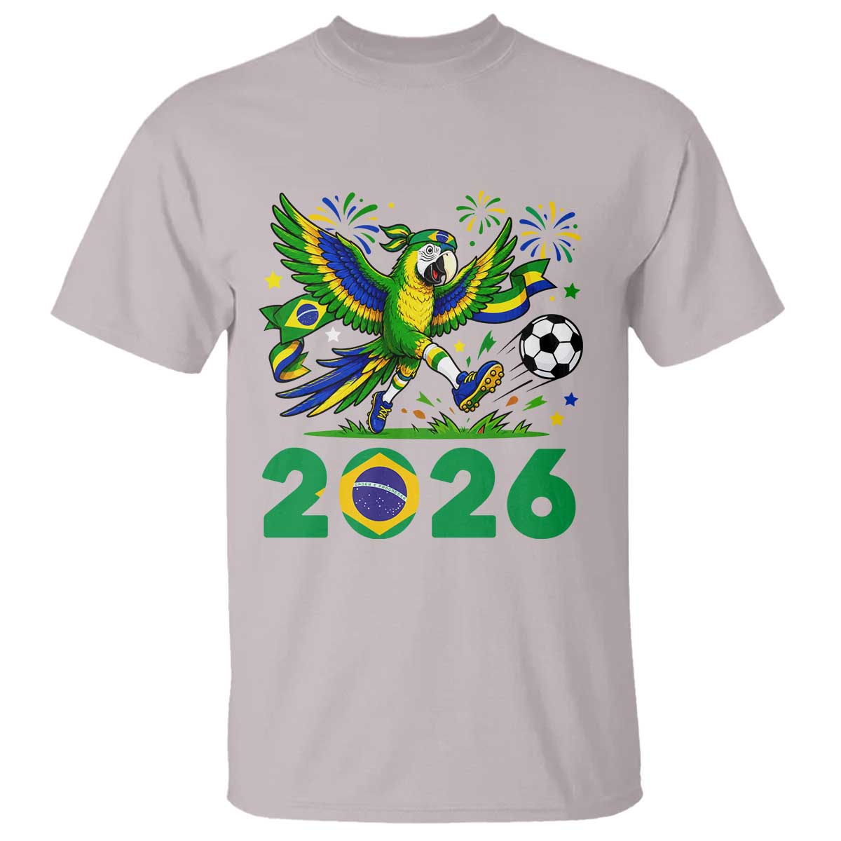 Funny Brazil Soccer Macaw T Shirt 2026 Football Fan Graphic