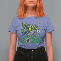 Funny Brazil Soccer Macaw T Shirt For Women 2026 Football Fan Graphic