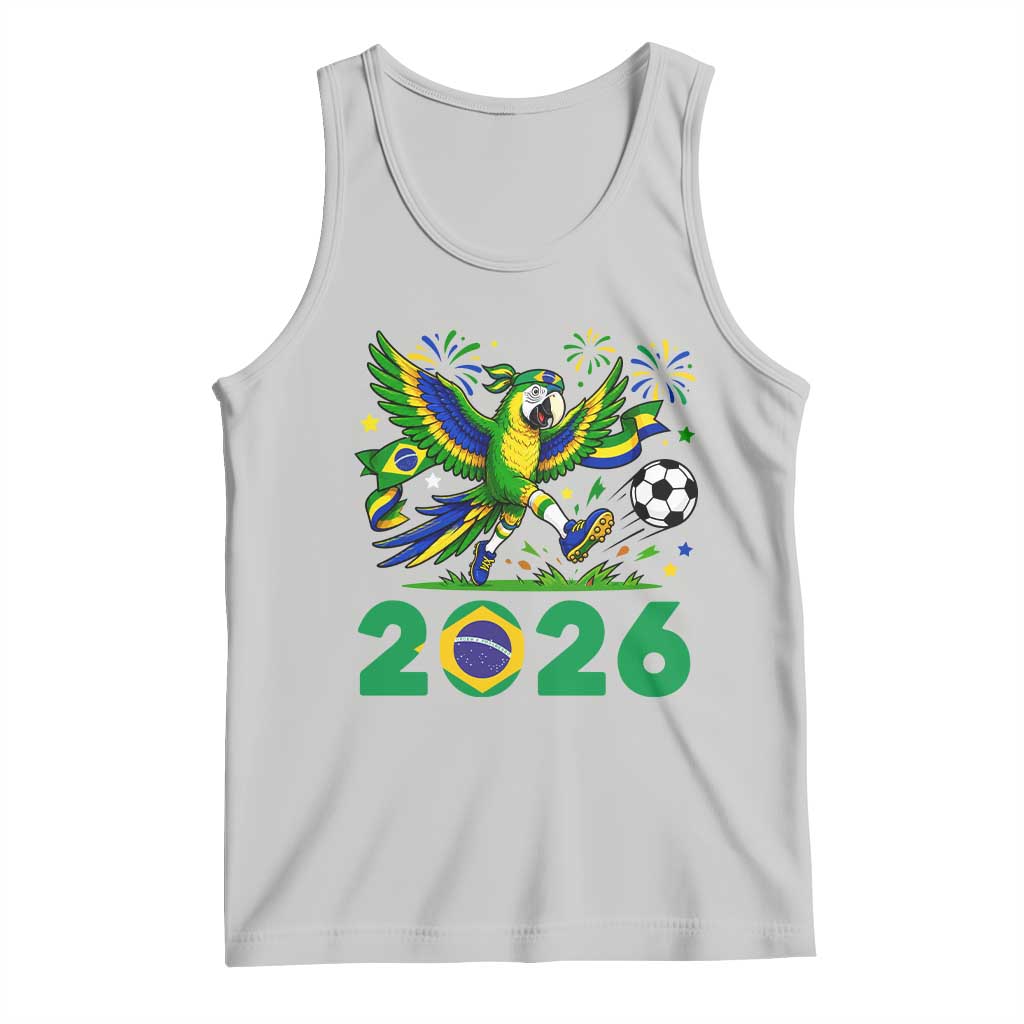 Funny Brazil Soccer Macaw Tank Top 2026 Football Fan Graphic