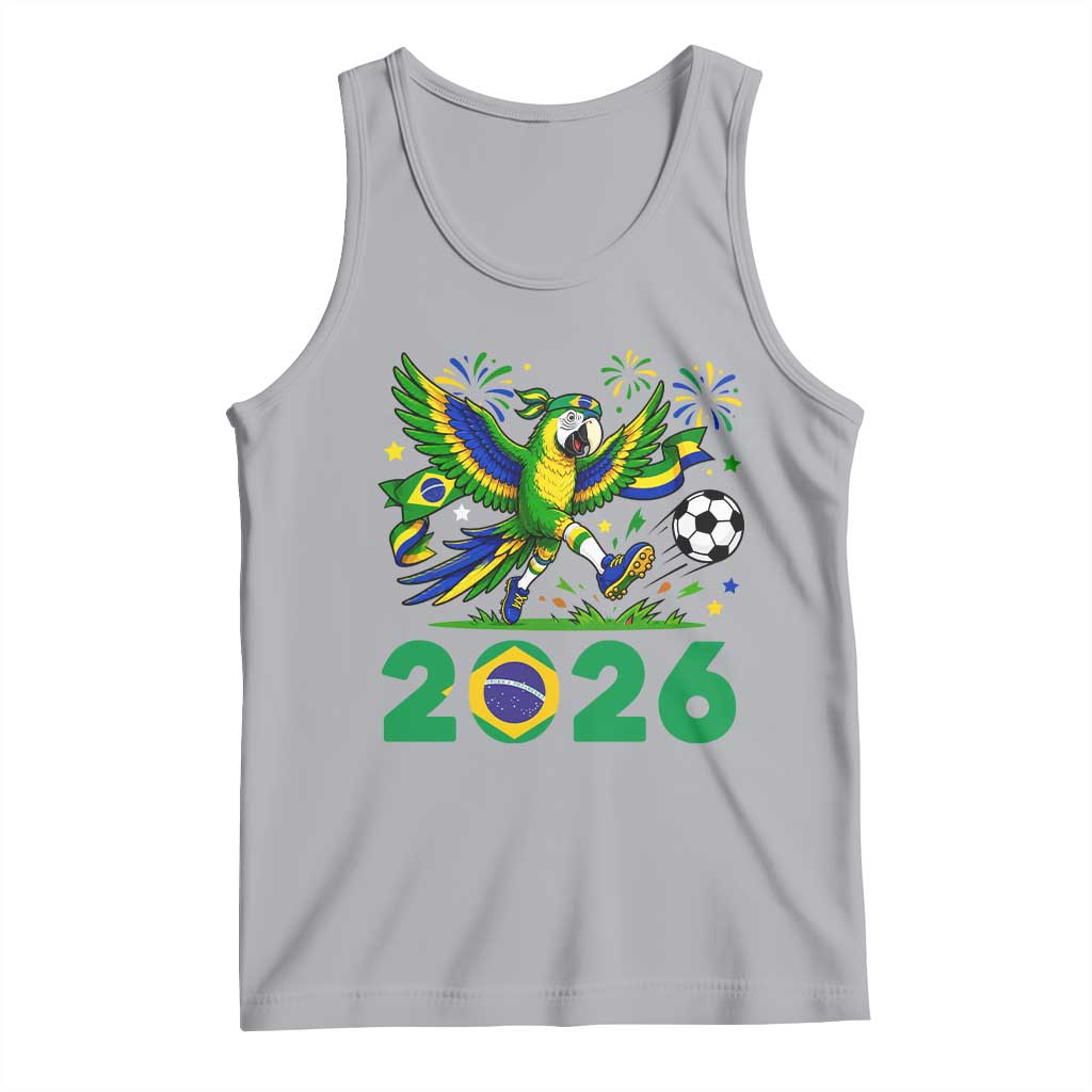 Funny Brazil Soccer Macaw Tank Top 2026 Football Fan Graphic