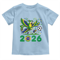 Funny Brazil Soccer Macaw Toddler T Shirt 2026 Football Fan Graphic