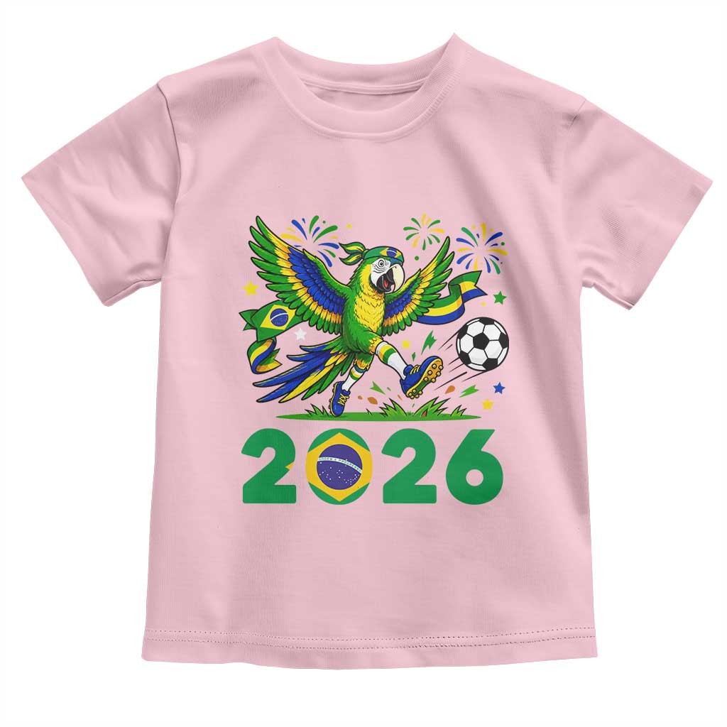 Funny Brazil Soccer Macaw Toddler T Shirt 2026 Football Fan Graphic