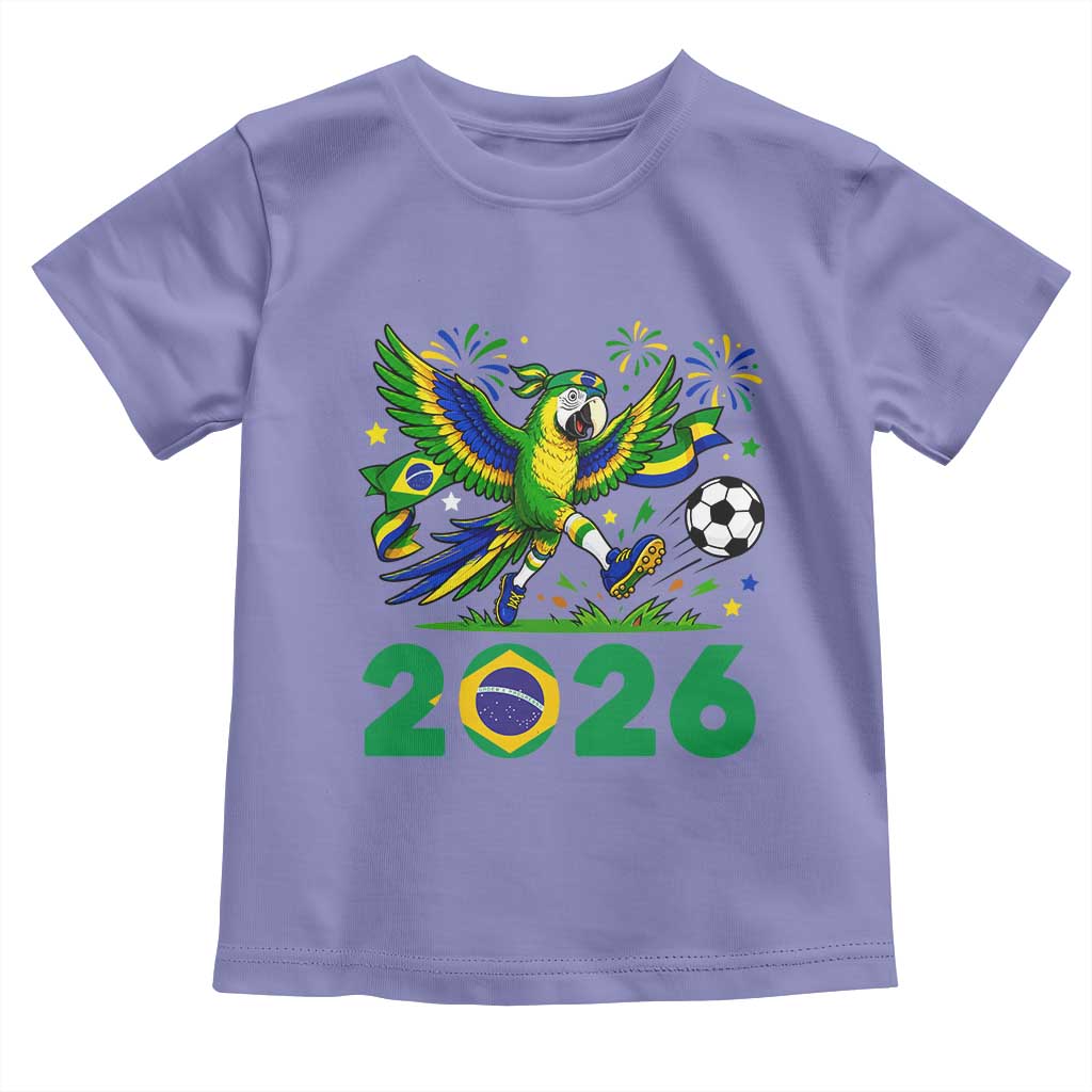 Funny Brazil Soccer Macaw Toddler T Shirt 2026 Football Fan Graphic