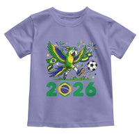 Funny Brazil Soccer Macaw Toddler T Shirt 2026 Football Fan Graphic