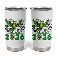 Funny Brazil Soccer Macaw Tumbler Cup 2026 Football Fan Graphic