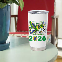 Funny Brazil Soccer Macaw Tumbler Cup 2026 Football Fan Graphic