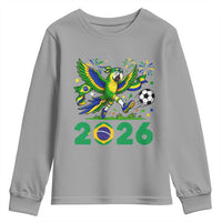 Funny Brazil Soccer Macaw Youth Sweatshirt 2026 Football Fan Graphic