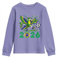 Funny Brazil Soccer Macaw Youth Sweatshirt 2026 Football Fan Graphic