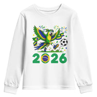 Funny Brazil Soccer Macaw Youth Sweatshirt 2026 Football Fan Graphic
