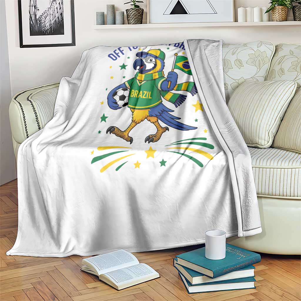 Off To Watch Brazil Throw Blanket Funny Tropical Bird Soccer Fan