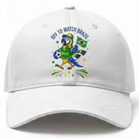 Off To Watch Brazil Baseball Cap Funny Tropical Bird Soccer Fan