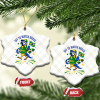 Off To Watch Brazil Ceramic Ornament Funny Tropical Bird Soccer Fan
