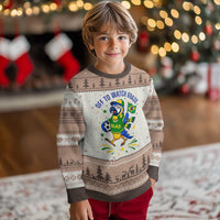Off To Watch Brazil Ugly Christmas Sweater Funny Tropical Bird Soccer Fan