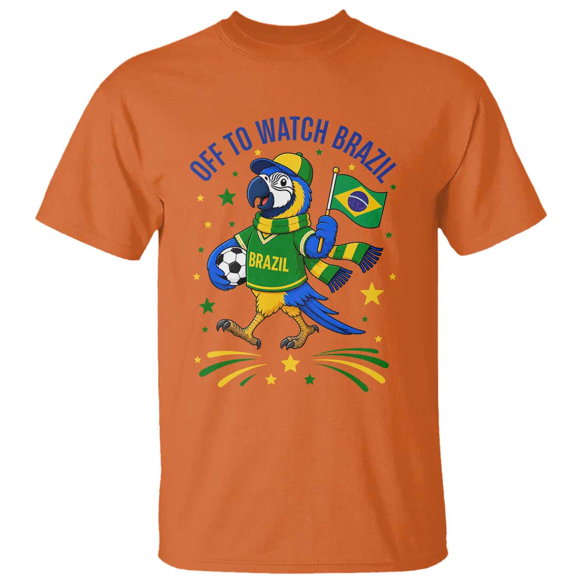 Off To Watch Brazil T Shirt Funny Tropical Bird Soccer Fan