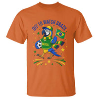 Off To Watch Brazil T Shirt Funny Tropical Bird Soccer Fan