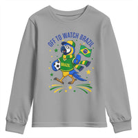 Off To Watch Brazil Youth Sweatshirt Funny Tropical Bird Soccer Fan