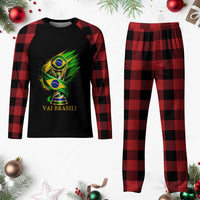 Brazil Soccer Fan 2026 Gift Plaid Pajama Set Vai Brasil