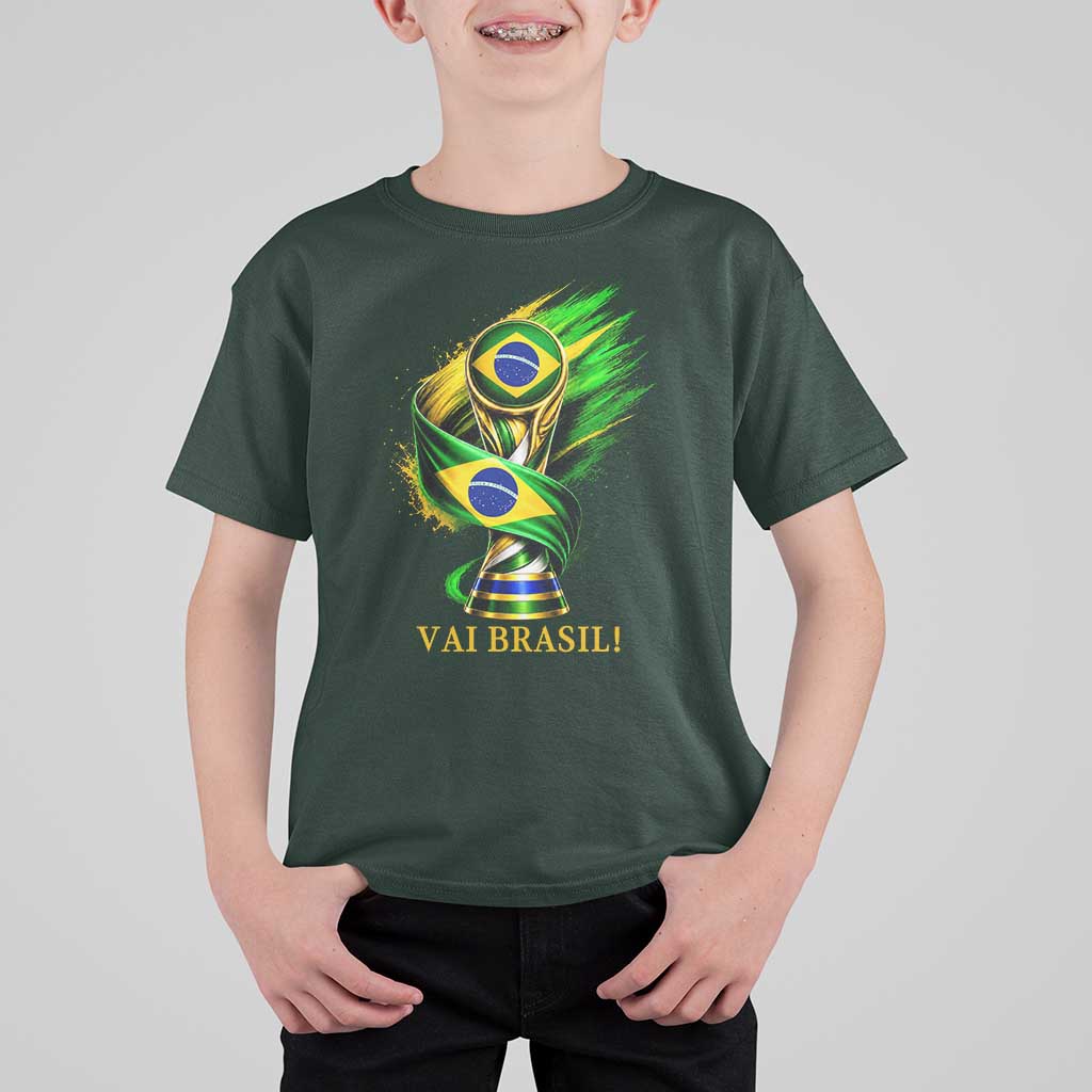 Brazil Soccer Fan 2026 Gift T Shirt For Kid Vai Brasil
