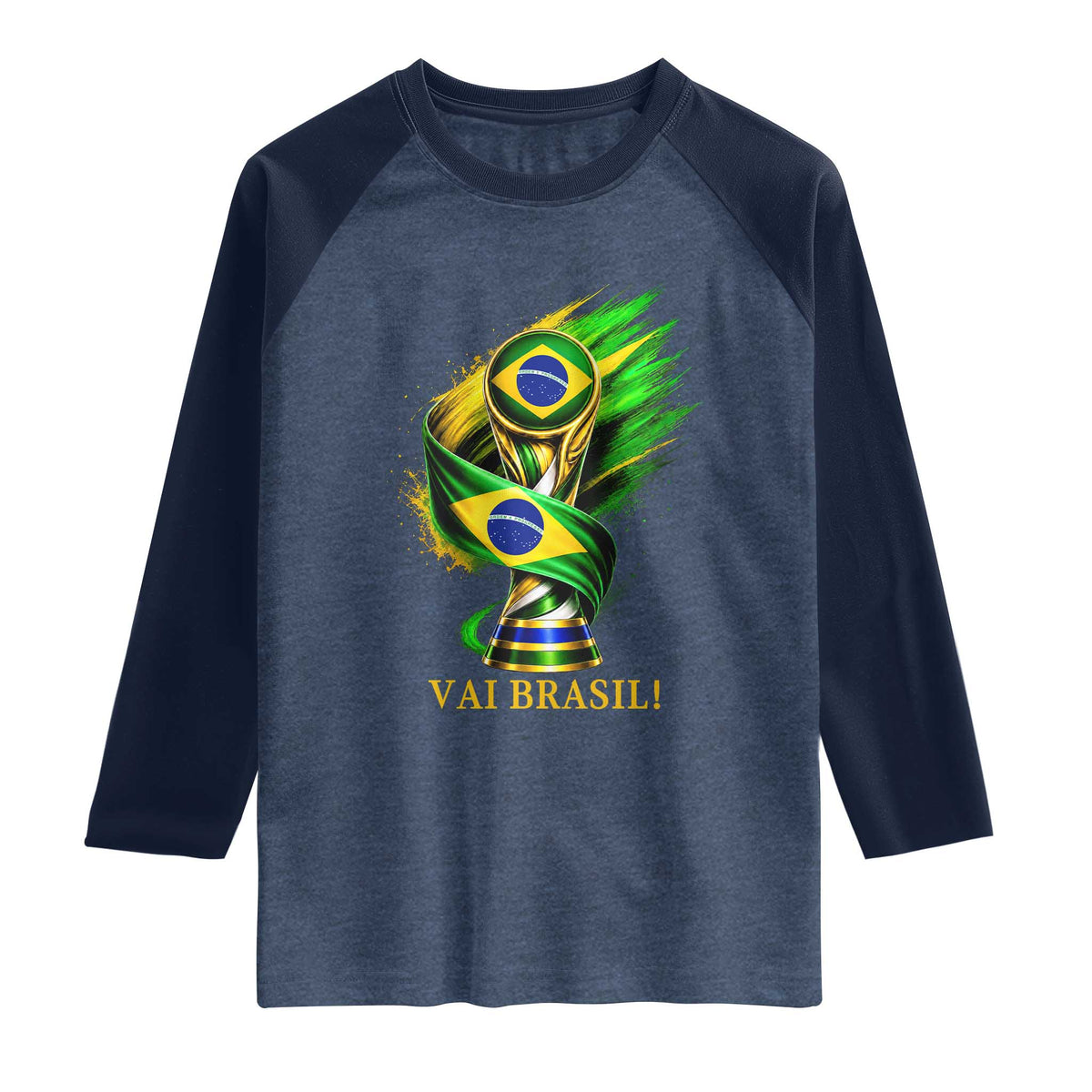 Brazil Soccer Fan 2026 Gift Raglan Shirt Vai Brasil