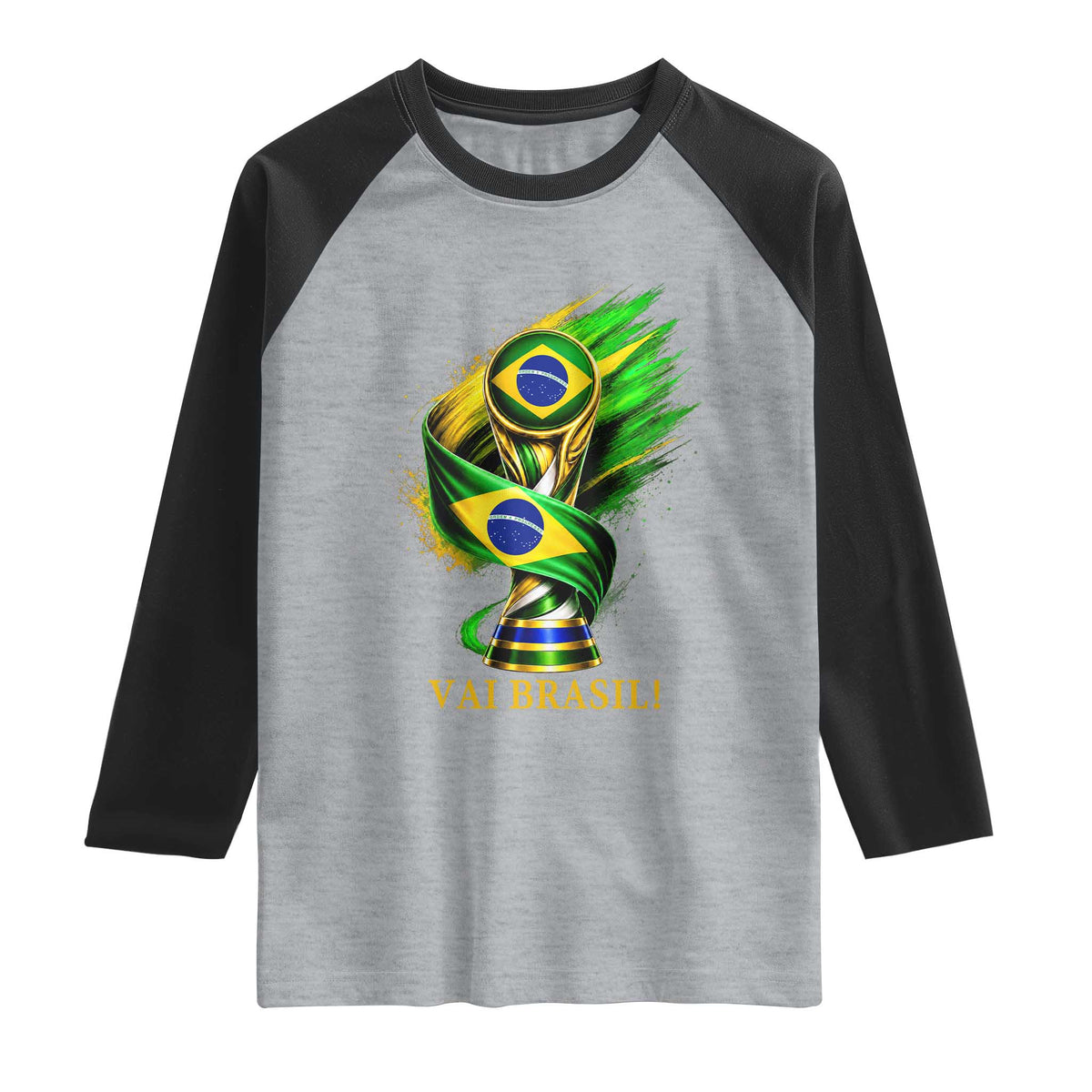 Brazil Soccer Fan 2026 Gift Raglan Shirt Vai Brasil