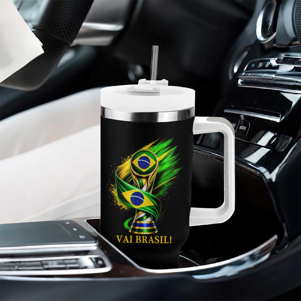 Brazil Soccer Fan 2026 Gift Tumbler With Handle Vai Brasil