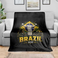 Brazilian Futbol 2026 Throw Blanket Christ The Redeemer Football Pride