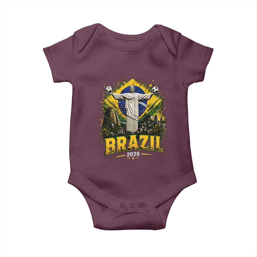 Brazilian Futbol 2026 Baby Onesie Christ The Redeemer Football Pride