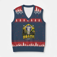 Brazilian Futbol 2026 V-Neck Knit Sweater Vest Christ The Redeemer Football Pride