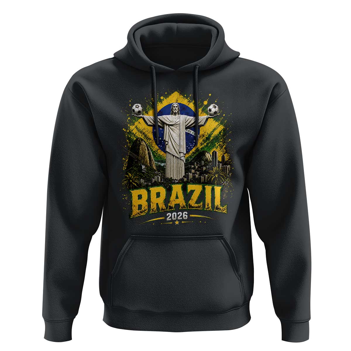 Brazilian Futbol 2026 Hoodie Christ The Redeemer Football Pride