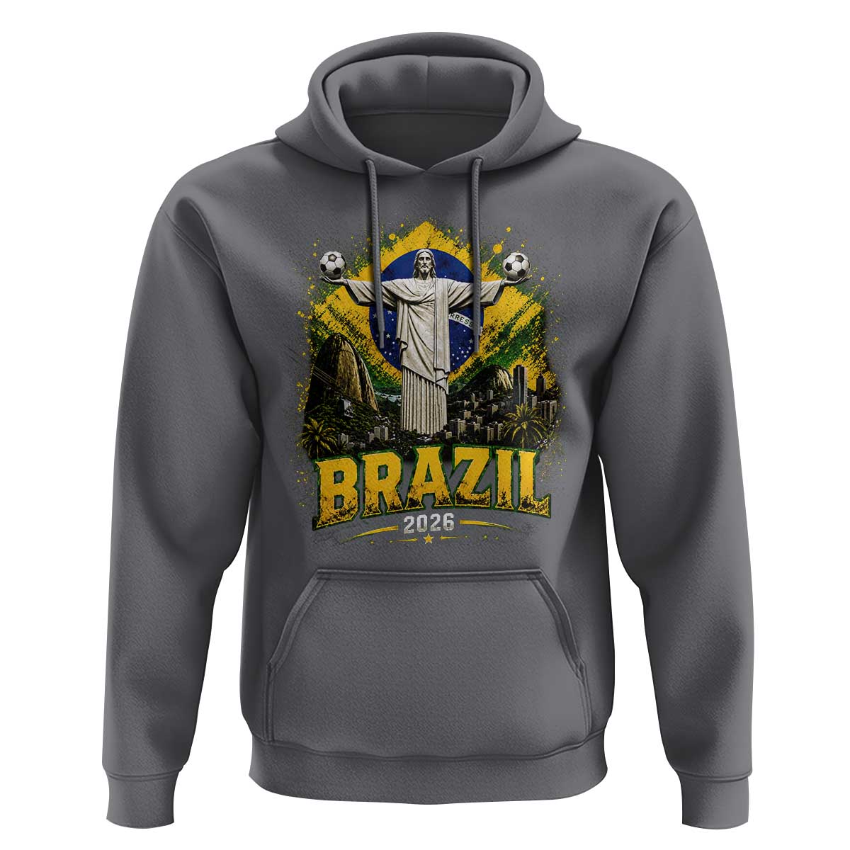 Brazilian Futbol 2026 Hoodie Christ The Redeemer Football Pride