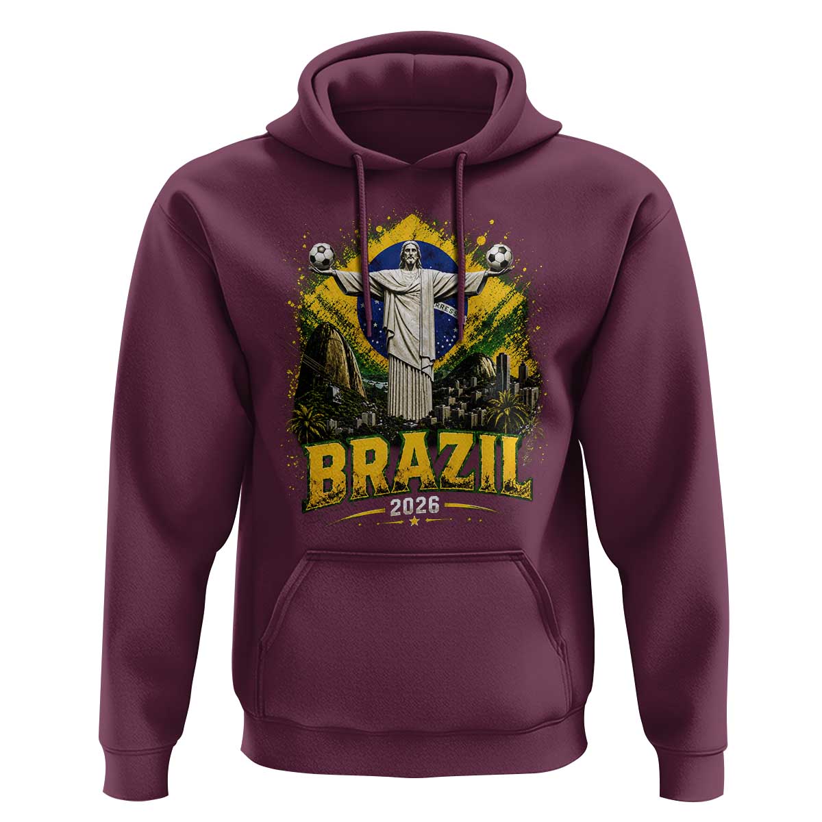 Brazilian Futbol 2026 Hoodie Christ The Redeemer Football Pride