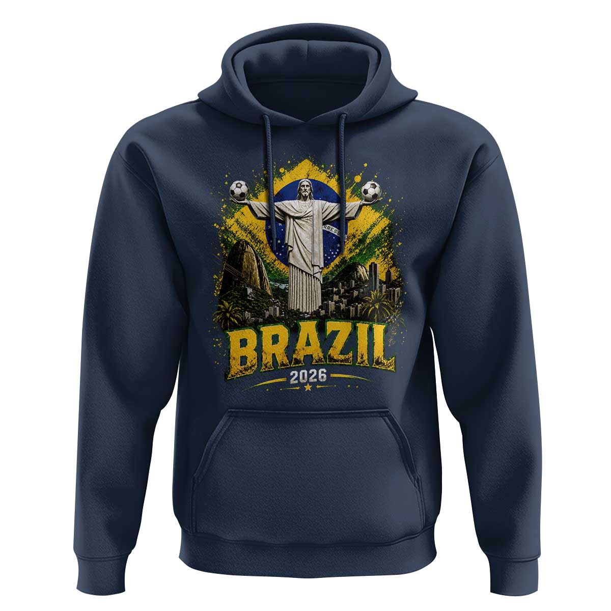 Brazilian Futbol 2026 Hoodie Christ The Redeemer Football Pride