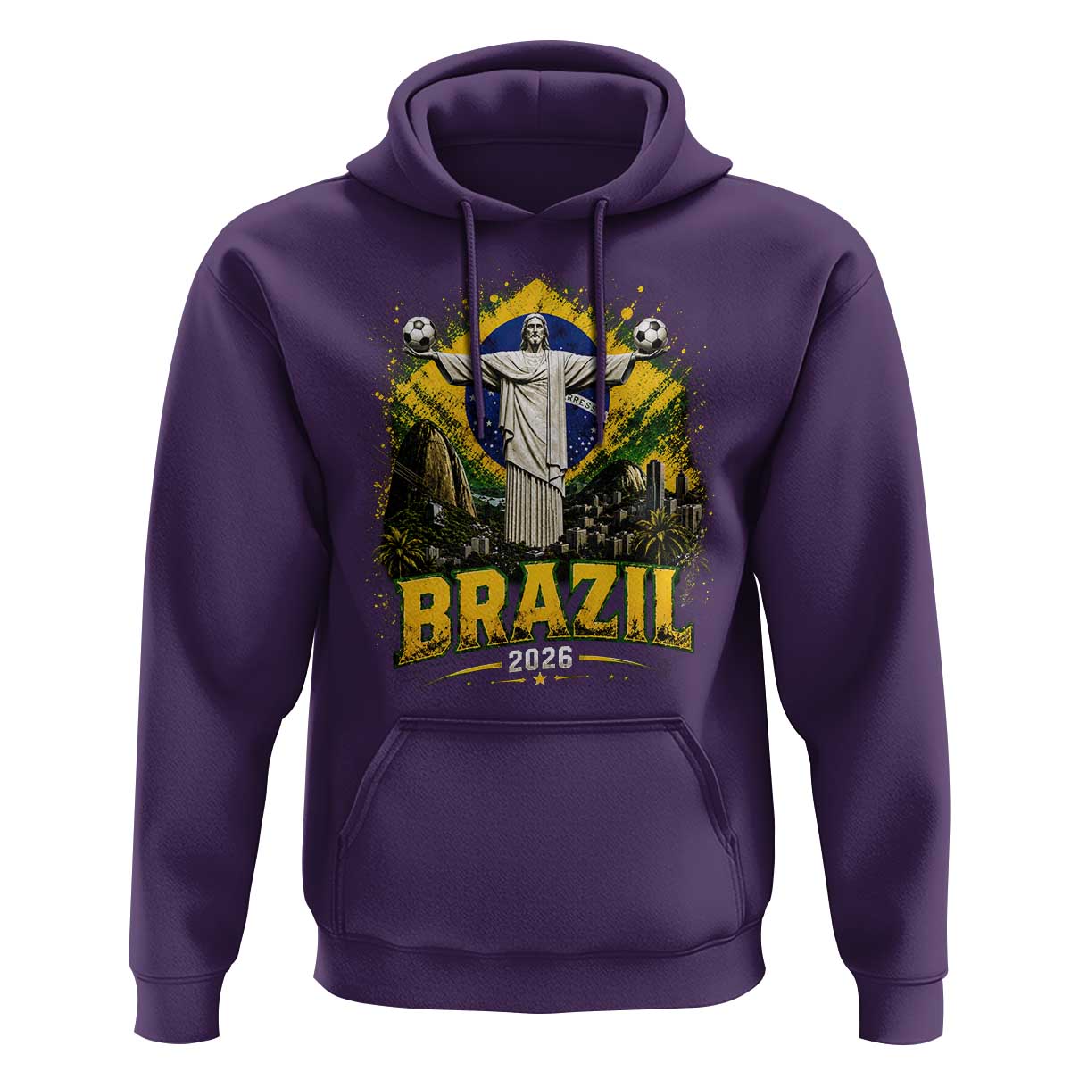 Brazilian Futbol 2026 Hoodie Christ The Redeemer Football Pride