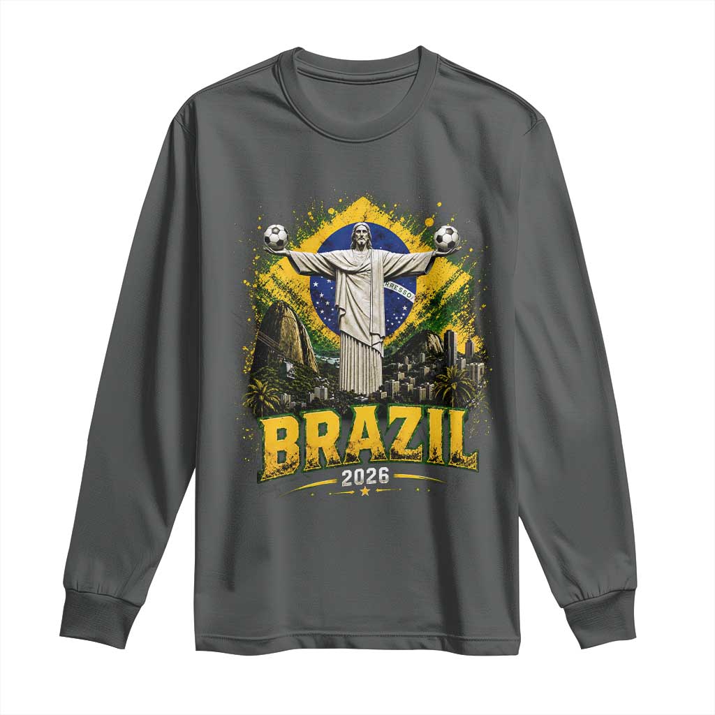 Brazilian Futbol 2026 Long Sleeve Shirt Christ The Redeemer Football Pride