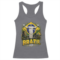Brazilian Futbol 2026 Racerback Tank Top Christ The Redeemer Football Pride