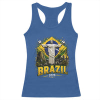 Brazilian Futbol 2026 Racerback Tank Top Christ The Redeemer Football Pride