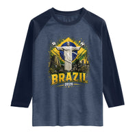 Brazilian Futbol 2026 Raglan Shirt Christ The Redeemer Football Pride