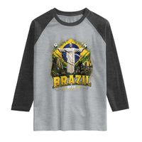Brazilian Futbol 2026 Raglan Shirt Christ The Redeemer Football Pride