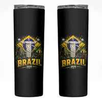 Brazilian Futbol 2026 Skinny Tumbler Christ The Redeemer Football Pride