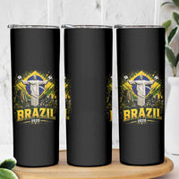 Brazilian Futbol 2026 Skinny Tumbler Christ The Redeemer Football Pride