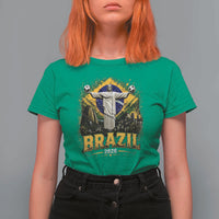 Brazilian Futbol 2026 T Shirt For Women Christ The Redeemer Football Pride